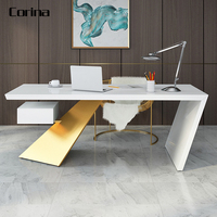 Ensemble de bureau entreprise exécutive table de bureau design moderne mobilier de bureau en pierre acrylique OEM