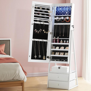 Đồ trang sức bằng gỗ nội thất nội thất sang trọng thiết kế nội thất Rack hiển thị sơn Gương Gỗ tủ đồ trang sức - Product Image 2