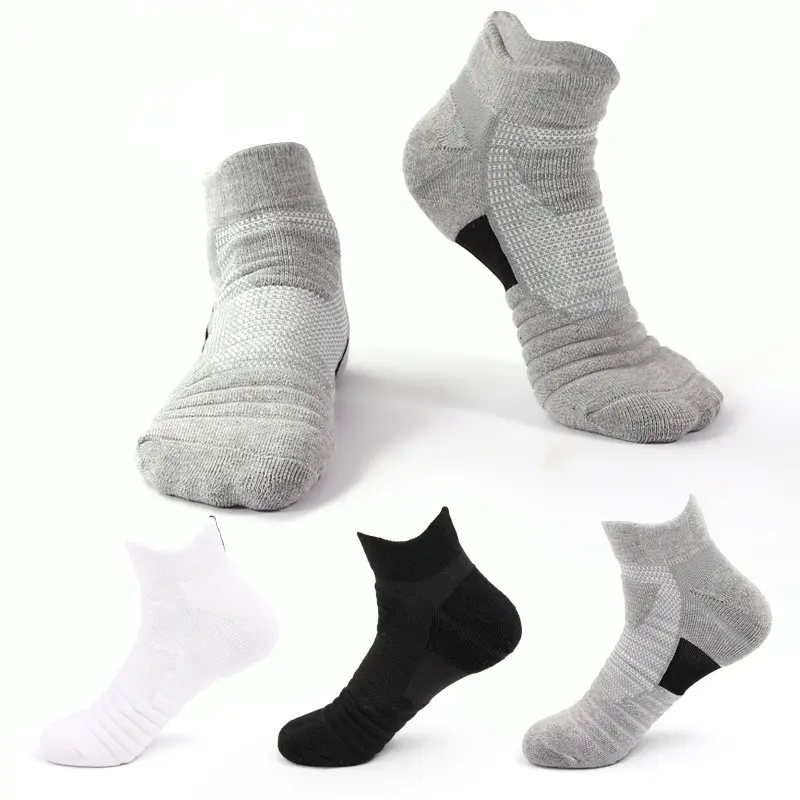 Chaussettes de Sport en coton bambou pour hommes, Logo personnalisé, blanc, noir, pour cyclisme, basket-ball, exercices, 100 pièces