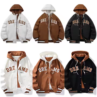 Veste d'automne pour hommes avec logo personnalisé OEM nouvelle marque à la mode tout-en-un pour étudiant grande taille uniforme de baseball universitaire manteau à capuche décontracté