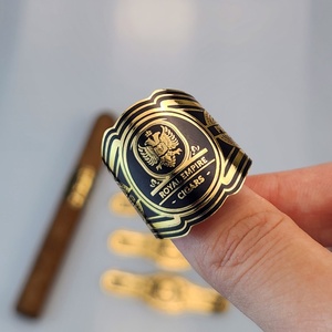 Custom Gold Foil <b>Sticker</b> for Backwoods Cigars UV Printing Embossed <b>Logo</b> Band Labels Packaging Embossed Cigar Rings - Product Image 2