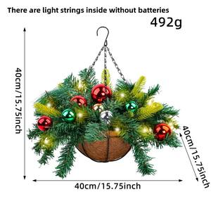 Guirlande de panier <span class=keywords><strong>suspendu</strong></span> de Noël Décorations de Noël Guirlande de Noël Panier <span class=keywords><strong>suspendu</strong></span> de Noël artificiel - Product Image 6