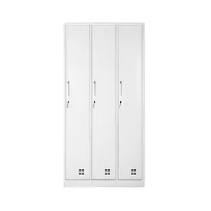 High Quality 3 Door Metal Storage Lockers School Gym Office Steel Wardrobe Changing Room Storage Lockers With Locks