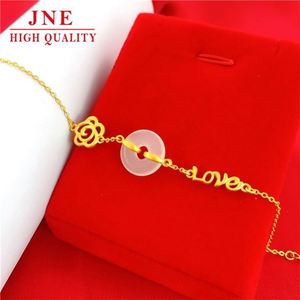 Joyas de oro de Vietnam, accesorios chapados en oro de latón, pulsera con hebilla de seguridad, accesorios de adorno de moda para mujer de oro antiguo - Product Image 3