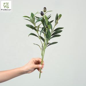 Bunga buatan baru 4 Cabang 38CM zaitun dengan daun buah aksesoris untuk rumah pernikahan tanaman hijau imitasi - Product Image 6