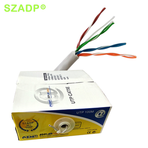 Cable <span class=keywords><strong>UTP</strong></span> CAT5/CAT6 para interiores, 4 pares, 24AWG/23AWG, CCA, cobre, 305 m, caja de color - Product Image 1