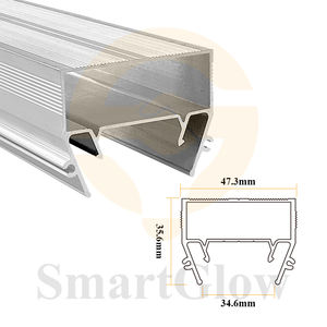 Tessuto elasticizzato profili in alluminio PVC Stretch soffitto pellicola accessori luci LED striscia di alluminio profilo della parete con copertura del PC - Product Image 3