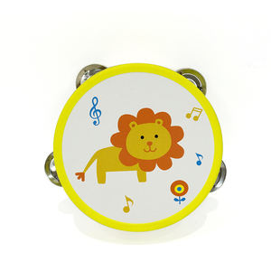 Tambourin à main en bois de 6 pouces, instrument de <span class=keywords><strong>musique</strong></span>, éducation précoce <span class=keywords><strong>pour</strong></span> la <span class=keywords><strong>maternelle</strong></span>, accessoires de danse musicale, tambour à main, tambour en peau de mouton - Product Image 6