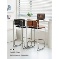 Tabourets de bar vintage Bauhaus en acier inoxydable, chaises de comptoir de cuisine, chaises modernes de designer pour bistrot, café, pub