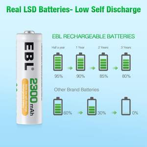 EBL Lot de 8 piles AA rechargeables avec câble de charge intégré Ni-MH 2300 mAh et chargeur de batterie Durable et portable - Product Image 3