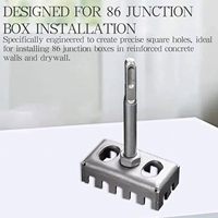 Outil de perforation de trous carrés pour boîte de jonction 86 - Foret pour marteau perforateur électrique robuste à dents trapézoïdales