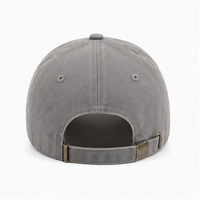 Casquette de baseball en coton délavé gris à six panneaux avec broderie ton sur ton et logo personnalisé pour la marche et les trajets urbains