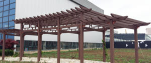 עמיד למים wpc <span class=keywords><strong>pergola</strong></span> חומר פלסטיק עץ מרוכבים עבור גן מרפסת חיצונית ביתן פרגולה - Product Image 4