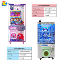 Machine à griffes commerciale grand format avec LED, personnalisable, système sonore d'arcade, pour un joueur, accepteur de pièces/billets