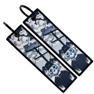 Porte-clés personnalisé en tissu tissé par sublimation avec logo JDM Anime mignon et cool, impression sérigraphique, style Jet Tag - Product Image 2