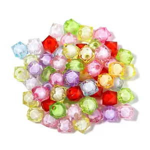 Perles en plastique acrylique pour la fabrication de bijoux, livraison gratuite, 100 pièces/sac, forme carrée, vente en gros
