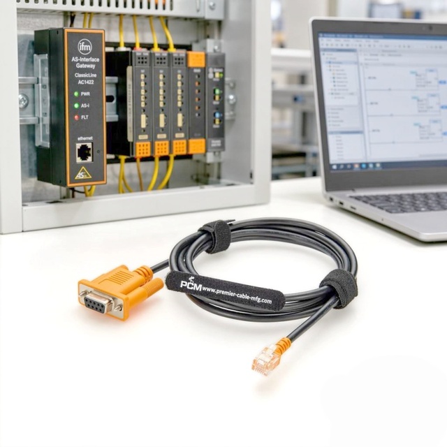 RJ12 6P6C to DB9 Female Serial Cable RS232 Programming Cable Compatible with IFM E70320 for Industrial Control Equipment