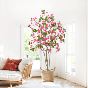 4ft Thực Tế Nhân Tạo Bougainvilleas Lụa Hoa Cây Bonsai Mâm Xôi Hoa Màu Đỏ Ngoài Trời Đám Cưới Sinh Nhật Đảng Trang Trí - Product Image 5