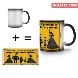 Frosted Black 11oz <b>Ceramic</b> <b>Mug</b> Heat Sensitive Sublimation Cup With 2D Flat Painting Design - Product Image 4
