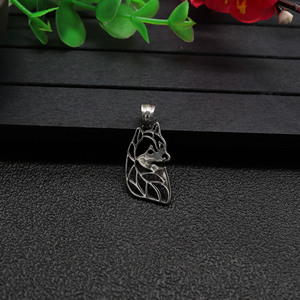 Collar con colgante Shiba Inu de yunnique, diseño geométrico de animales en acero de titanio, joyería de regalo unisex - Product Image 3
