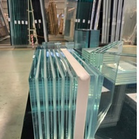 Verre laminé de 8mm 55. 66.2 44.2 6.38 10.38 6 8 16 12 13.52mm faible teneur en fer poli bord trempé triple verre feuilleté