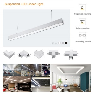 Lámpara Colgante LED Lineal de Aluminio para Oficina, Enlazable, Luz Blanca Cálida, para Oficina o Biblioteca - Product Image 5