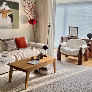 Dan Ren <span class=keywords><strong>Yi</strong></span> Mid-Century Style Tout en Bois Massif Rétro Designer Chez l'Habitant Salon Canapé Chaise Blanc Frêne Tissu Simple Sectionnel - Product Image 5