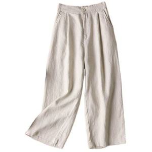 Pantalones Casuales de Lino y Algodón de Color Sólido, Diseño Holgado, Moda Verano 2026, Ropa para <span class=keywords><strong>Mujer</strong></span>, Venta al Por Mayor - Product Image 5