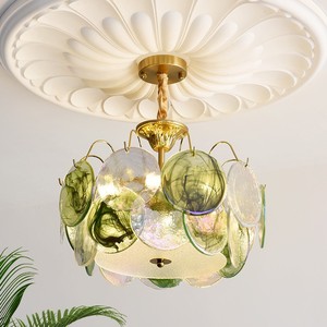 French Retro Murano Master Bedroom Eye-Protecting Ceiling Lamp, Italian Light Luxury High-End Glass Living Room Chandelier - Product Image 4