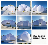 Tente publicitaire géante gonflable en forme de nuage de 54,79 pieds, structure de nuage gonflable personnalisée, décoration artistique gonflable en forme de nuage