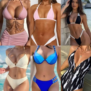 Tanga de calidad Superior, trajes de baño para mujer, traje de baño Vintage arrugado, ropa de playa de cuerda C, Micro <span class=keywords><strong>Bikini</strong></span> de pecho grande, extremo Sexy - Product Image 1