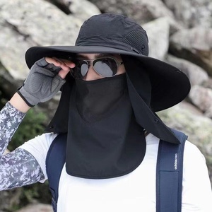 Chapeau de protection solaire décontracté en polyester pour <span class=keywords><strong>homme</strong></span> - Chapeau d'été imperméable couvrant le visage pour la pêche et la randonnée pour adultes - Product Image 6
