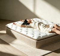 Matelas hybride à ressorts ensachés, compressé sous vide, enroulé dans une boîte, livraison rapide, taille twin, queen, king