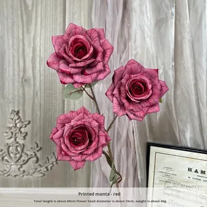 Flores Artificiales de Seda con Impresión de Rosas, Modelo K-Print Manta, Acabado para Uso en Bodas, Arreglos Florales y Decoración de Escenarios - Product Image 6