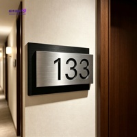 Enseigne murale LED 3D personnalisée en acrylique et acier inoxydable avec halo lumineux, plaque de porte, transformateur, logo d'entreprise intérieur/extérieur pour bâtiments de bureaux