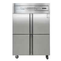 Réfrigérateur-congélateur professionnel en acier inoxydable à refroidissement par ventilateur, sans givre, pour hôtels, cuisines et restaurants