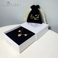Boîte à Bijoux Personnalisée Rangement pour Parure Collier Boucles d'Oreilles Emballage Sac en Papier Boîte à Bagues Boîte à Tiroir Coulissant