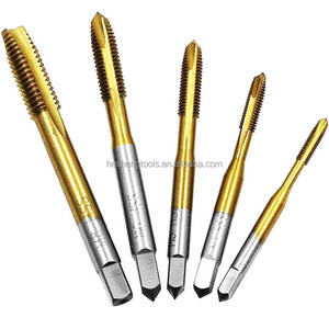 5pcs HSS Titanium Coating Screw Tap Hand Tool M3 M4 M5 M6 M8 Straight Fluted Screw <strong>Thread</strong> Hand Tap Drill Milling <strong>Cutter</strong> - Product Image 1
