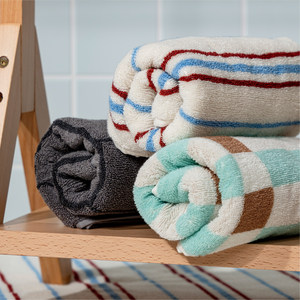 Toallas <span class=keywords><strong>de</strong></span> Algodón Grueso Ecológicas al por Mayor, Altamente Absorbentes, con Diseño a Cuadros, para Hotel y Spa, Duraderas y Suaves para Baño - Product Image 1