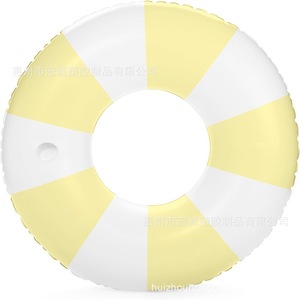 Retro Striped Inflatable Pool Float 48 Inch Adult Swim Ring With Cup Holder For Swimming Pools Water Parks Beaches - Product Image 2