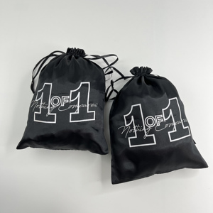 ถุงผ้าซาตินสีดำแบบกำหนดเองสำหรับบรรจุภัณฑ์ของขวัญสุดหรู ถุงใส่เครื่องประดับแบบมีเชือกผูก เช่น ต่างหู สร้อยคอ - Product Image 5