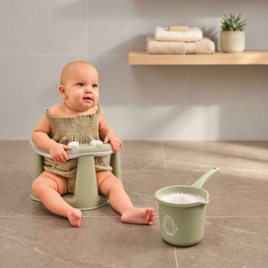 Siège bébé portable moderne en plastique vert menthe, antidérapant avec ventouse, sûr et confortable pour l'alimentation, l'école, l'hôtel, l'hôpital, la salle de bain - Product Image 3