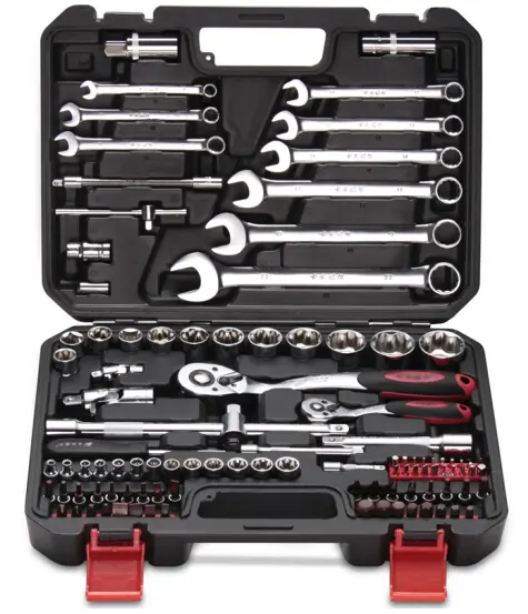 KAFUWELL 103cps Wrench Sockets Tool Sets Ratchet Wrench Tool Sets Household&Auto Combo Tool Kits With Easy Carrying box