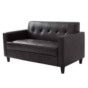 Nisco Living Room Furniture faux leather tufted kid sofa loveseat in black