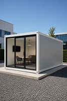 Bureau modulaire préfabriqué en conteneur de 20 pieds à montage rapide, structure en acier à assembler, avec fenêtres pleine hauteur