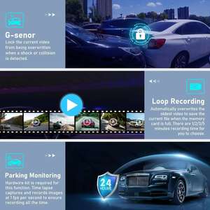 3.2 pouces 5G WIFI UHD 4K voiture Dashcam double objectif DVR avec écran GPS IPS intégré Angle de vue de 170 degrés Garantie 1 an - Product Image 4