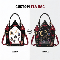 Sac à dos Ita Bag Goth personnalisé, design transparent, alternative à la mode traditionnelle pour l'affichage de pins