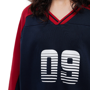 Pullover donna all'ingrosso manica lunga scollo a v maglie da <span class=keywords><strong>calcio</strong></span> logo personalizzato <span class=keywords><strong>felpe</strong></span> da donna - Product Image 4