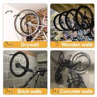 Crochet à vis robuste en caoutchouc Crochet à vélo Crochet de rangement pour bicyclette Organisateur mural de garage Support vertical pour porte-vélos
