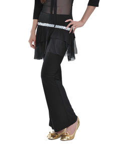 Culottes de danse orientale et de danse <span class=keywords><strong>latine</strong></span> à double usage, confortables, couleur unie, costume de pratique tendance, jupe-pantalon de danse <span class=keywords><strong>latine</strong></span> légère - Product Image 2